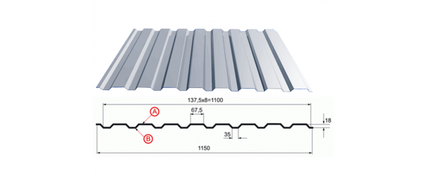 Профнастил оцинкованный С-20 1100x2500 купить недорого в Первомайском